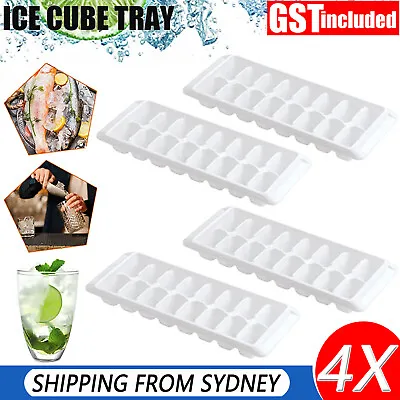 4X 16Grids Ice Cube Mould Easy Release White Ice Cube Tray Whiskey Home & Bar AU • $15.75