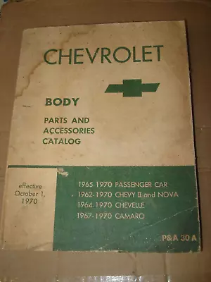 1965-1970 Chevy Body Parts Book Catalog Chevelle Camaro Nova Numbers List Book • $147.50