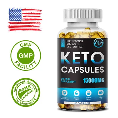 Keto BHB Diet PillsWeight LossFat BurnerAppetite Suppressant SupplementDetox • $10.88