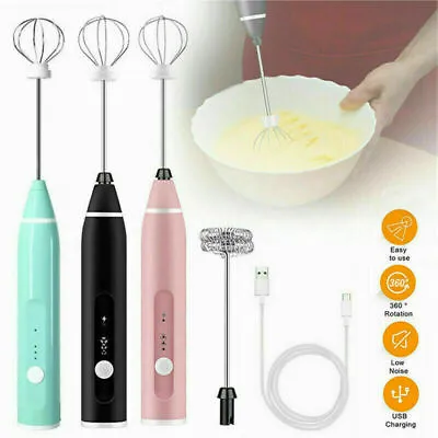 £9.89 • Buy Electric Milk Frother USB Whisk Coffee Egg Beater Handheld Drink Frappe Mixer