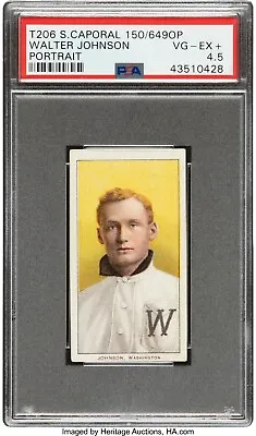 T206 Walter Johnson Portrait PSA 4.5 VG-EX+ Sweet Caporal Great Color No Creases • $7950