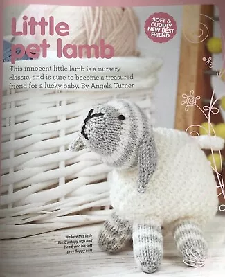 KNITTING PATTERN Double Moss Stitch Lamb Toy Striped Head + Legs Toy  Drops DK • £2.30