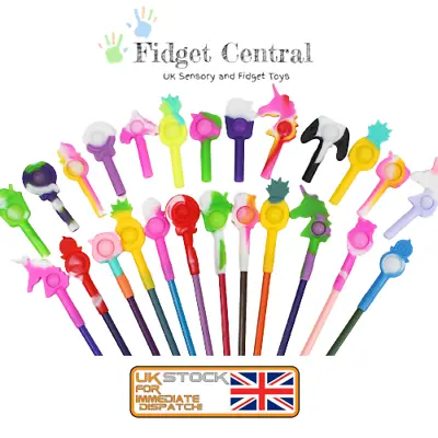 £3.45 • Buy Pencil Topper Pop Popper Fidget Toy Push It Poppet Bubble Autism Anxiety UK