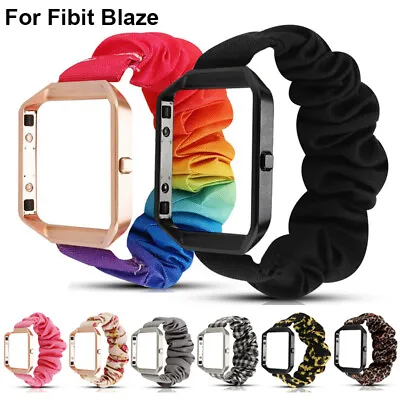 $17.99 • Buy Soft Elastics Scrunchie Watch Band Strap Loop + Metal Frame For Fitbit Blaze New