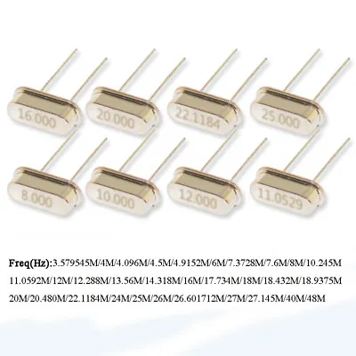 4.000-48.000MHz 49S Quartz Passive Crystal Oscillator Resonator ±20PPM DIP 2-Pin • £2.02