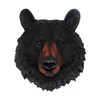 3D Resin Animal Black Bear Head Wall Mounted Decor Ornament Hanging Sculpture • $20.99