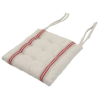 £12.95 • Buy Donan Stripe Red Seat Pad Luxury French Cotton Chair Cushion Floor Garden
