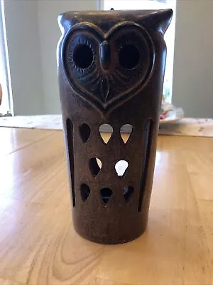 Vintage Brown Owl Candle Holder • $40