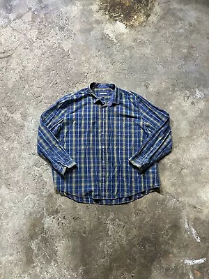 32 Bar Blues Shirt Mens XXXL Plaid Long Sleeve Button Up Casual Flannel • $12.99