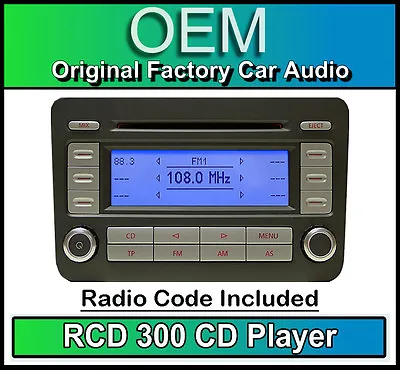 VW Golf MK5 CD Player Radio Stereo Volkswagen RCD 300 Headunit With Code • $80.81