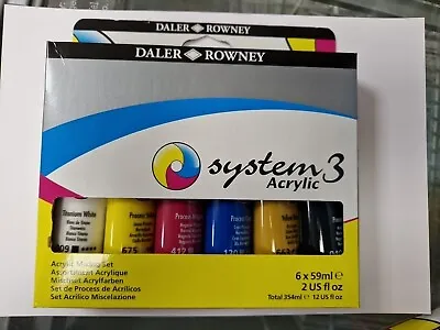 Daler Rowney System 3 Acrylic Process Paint Set - 6 X 59ml Tubes • £19.99