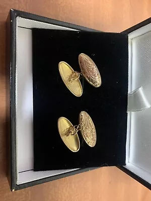 9ct 375 Hallmarked Gold Pre-owned Cufflinks Chester 1920 • £159