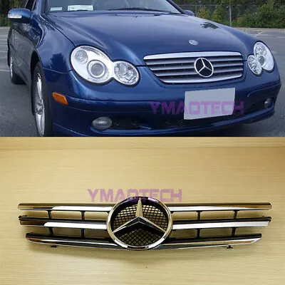 3FIN Gloss Black Front Grill For BENZ CL203 C-Class W203 00-07 C230 Coupe 2Door • $179.70