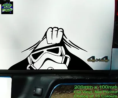 New 200mm Funny Camping Caravan Accessories Stickers Star Wars STORMTROOPER PEEK • $6.90