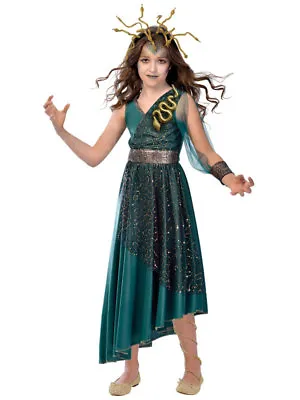 Child Girls Medusa Greek Roman Girl Book Week Halloween Kids Fancy Dress Costume • £26.99