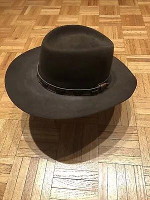 Vintage Stetson 4X Beaver Cowboy Hat - 7 1/8 - Walnut Brown - EXC! • $110
