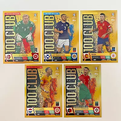 TOPPS Match Attax EURO EM 2024 Germany - All 5  100 Club  CL 1-5 - Complete • £60.57