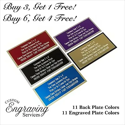 Engraved Plate 2 X4  Custom TWO TONE Aluminum Name Plate Tag Plaque Art Label • $7.03