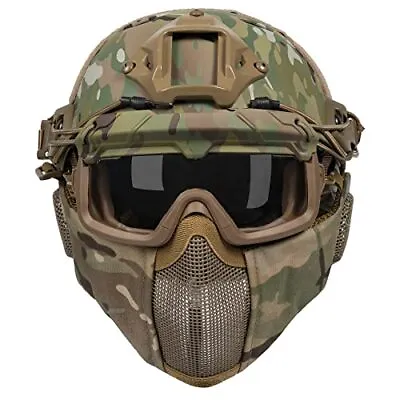 Airsoft Fast Helmet - Full Face Protective Tactical Helmet With • £145.06