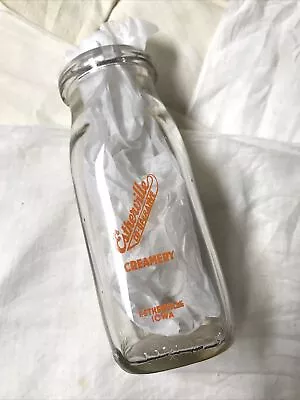 Vintage Estherville Iowa IA Co-operative Co-Op Creamery Half Pint HP Milk Bottle • $25