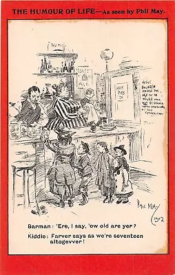 £3.60 • Buy Postcard Comic  The Humour Of Life  Barman Kids Age ?   Phil May