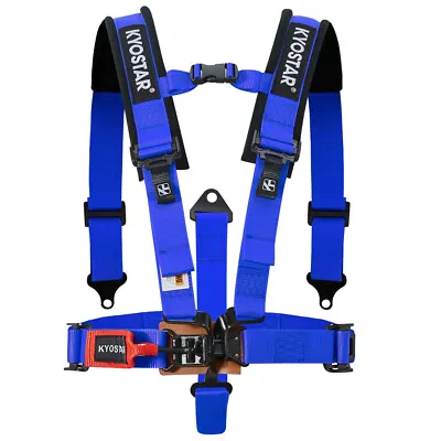 New 2  5 Point Latch & Link Safety Harness W/ Heavy Duty Shoulder Pads UTV Blue  • $62.95