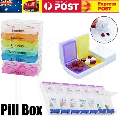 $4.89 • Buy Pill Box 7-day Large Organiser Tablet Container Case Medicine Storage Dispenser