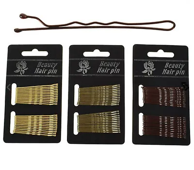 £1.73 • Buy Kirby Hair Grips Clips Bobby Waved Pins Slides Black Brown Various Sizes Colours