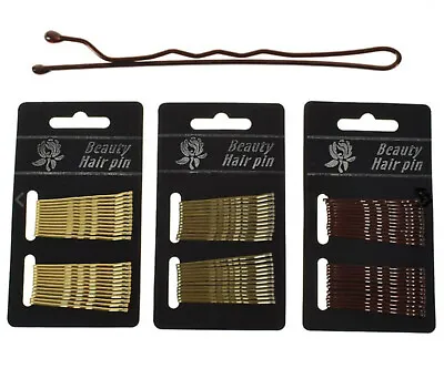 Kirby Hair Grips Clips Bobby Waved Pins Slides Black Brown Various Sizes Colours • £1.73