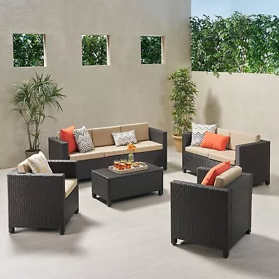 Venice Outdoor 7 Seater Sofa Chat Set With Cushions • $1010.16