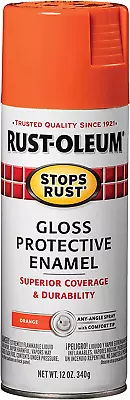 214084 Stops Rust Spray Paint 12 Oz Gloss Orange • $10.99