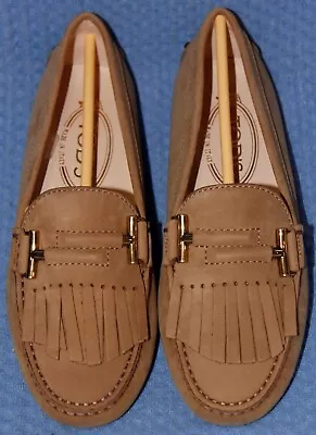 Tod's Gommini T Tasca Frangia Driving Shoes (Tobacco) (UK 2.5) • £365.99