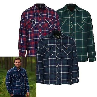 Mens Champion Totnes Padded Quilted Tartan Check Winter Shirt Size S-3XL • £18.95