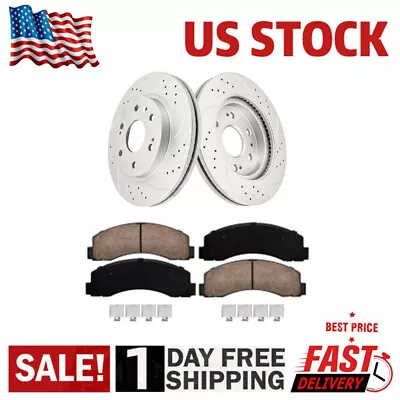 Front Drilled Rotors And Brake Pads For 2010 - 2020 Ford F-150 Lincoln Navigator • $137.64