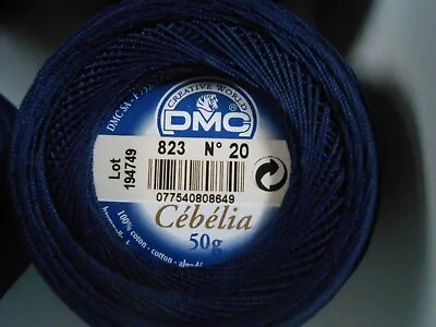 DMC Cebelia Crochet Thread 50g Navy Size 20 • £5.99