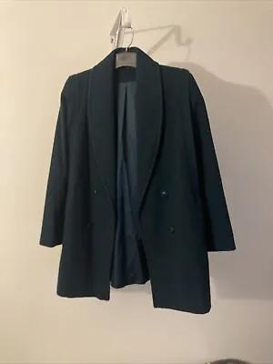 Vintage Wool Pea Coat 82/18 Blend Union Made Emerald Green  • $25.99