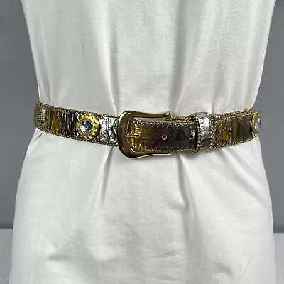 Vintage Elite Belt 2033 Womens Size Small Goldtone Silvertone Jeweled • $14.99