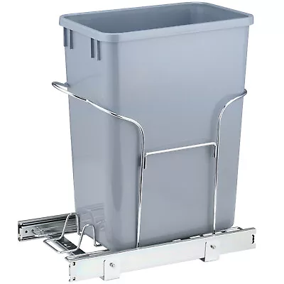 VEVOR Single Pullout Waste Container Kitchen Trash Can 29L With Handle Grey • $70.99