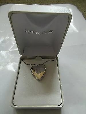 New In Box Sterling Silver Mom Heart Locket Necklace  • $31.99