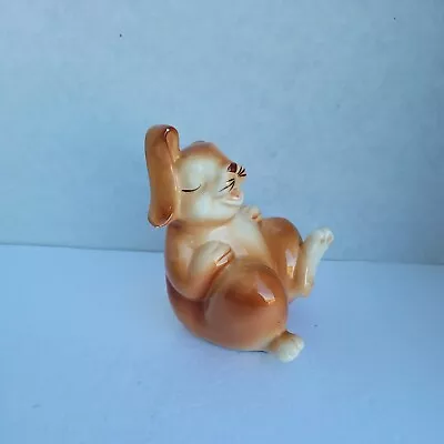 Vtg Quon Quon Brown Bunny Rabbit Ceramic Single Bookend Kids Nursery Decor  • $17.99