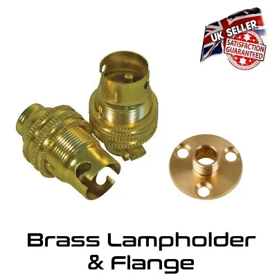 £4.95 • Buy Brass Lamp Holder Small Bayonet SBC - 1/2   Bulb Holder & Flange Holder  *UK *