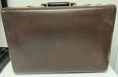 READ AD!!!!!!!! Rare Vintage Coach Brown Leather & Brass Classic Briefcase • $145