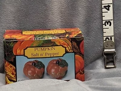 Vintage 95 Magic Creations Pumpkin Salt & Pepper Shakers Autumn Fall New In Box • $9.99