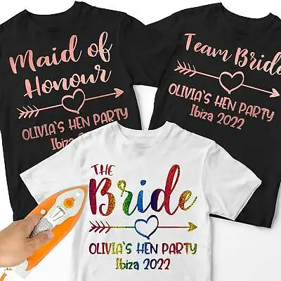£5.95 • Buy Personalised Team Bride Hen Do Party Girls Tribe Iron T-Shirt Transfer Rose Gold