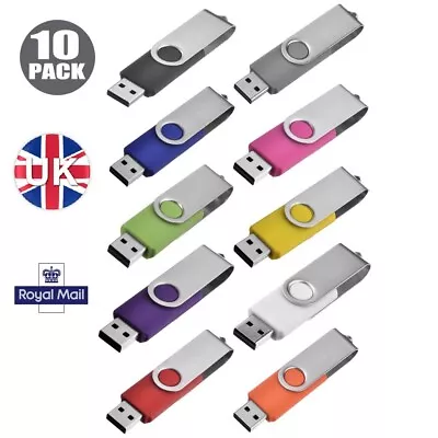 UK 10X 32GB 16GB 8GB 4GB 2GB 1GB USB2.0 Flash Memory Stick Pen Drive Thumb Disk • £13