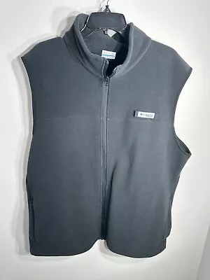 Columbia PFG Black Zip Up Fleece Fishing Outdoor Hiking Vest Men’s Size XL • $15.99