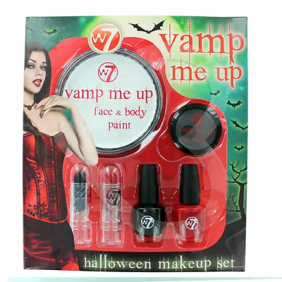 Vampire Halloween Make Up White Face Paint Red Black Lipstick Nail Polish Set • £7.99