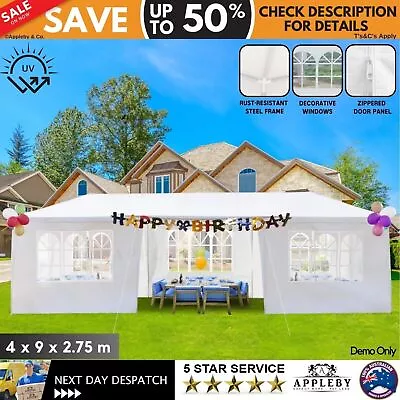 4x9m Gazebo Party Wedding Tent Outdoor Marquee Party White With Side Walls Event • $279.17