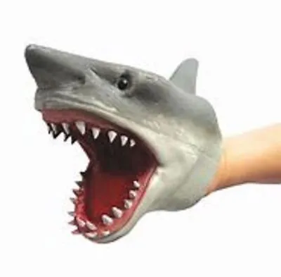 Stretchy Shark Hand Puppet - Sc-shp Soft Glove Fish Head Swim Baby Water Horror • £8.12