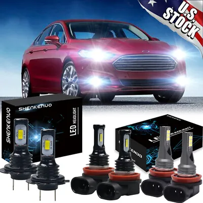 For Ford Fusion 2006-2016 6x Combo LED Headlights Hi/Lo Beam Fog Light Bulbs Kit • $37.59